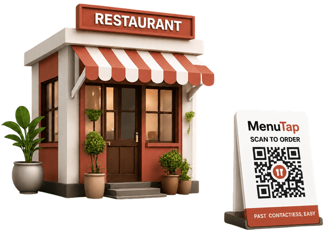 Restaurant using MenuTap on a stall